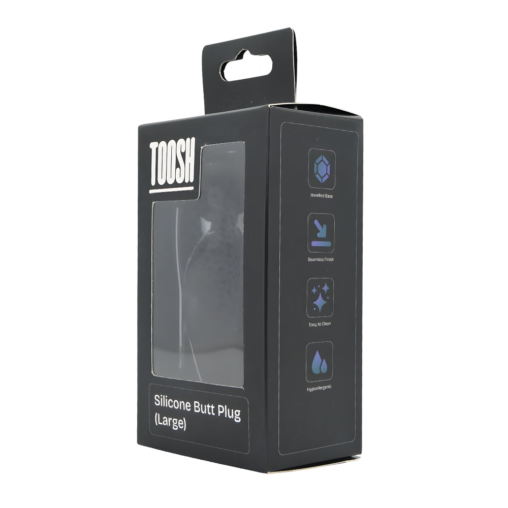 Toosh Black Silicone Large Butt Plug – Smooth Soft Silicone Material > Anal Range > Butt Plugs