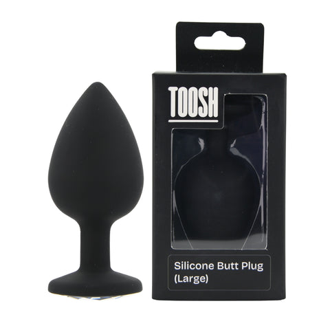 Toosh Black Silicone Large Butt Plug – Smooth Soft Silicone Material > Anal Range > Butt Plugs