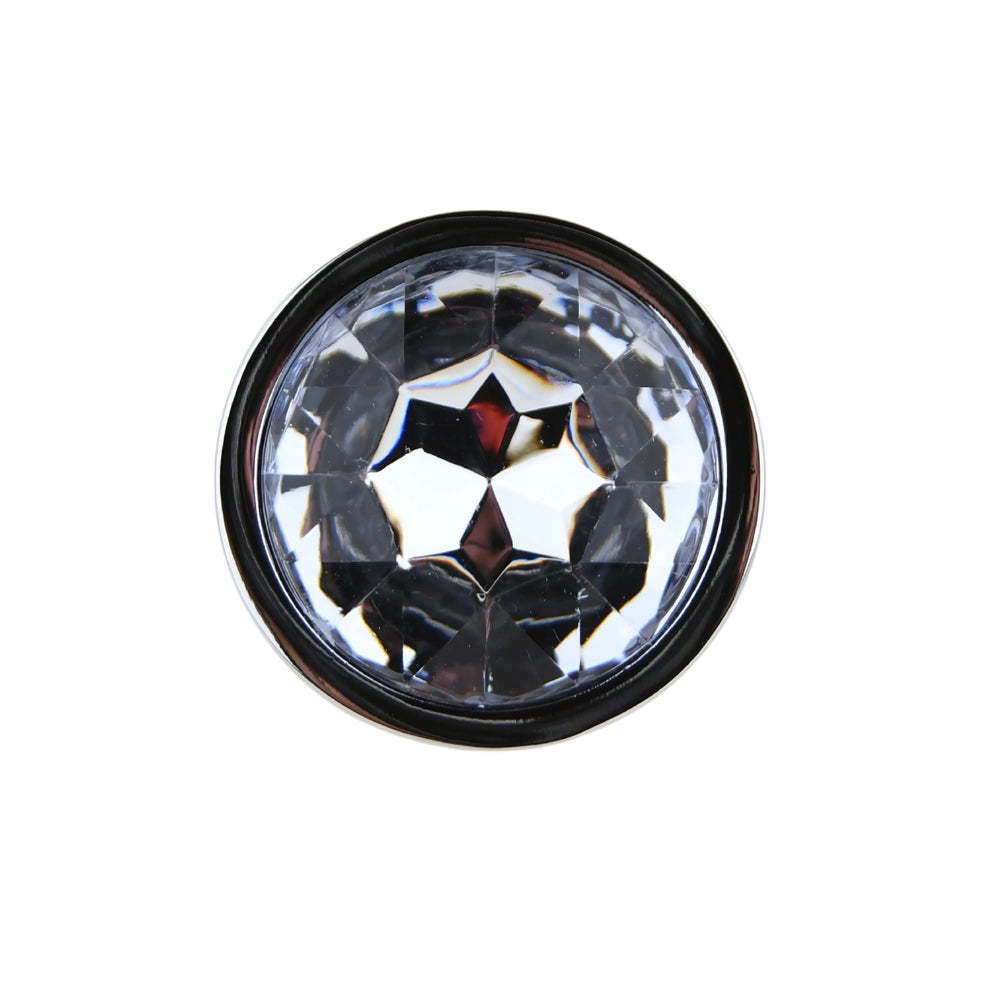 Toosh Silver Metal Butt Plug 2.8 Inch Small (Clear Stone) – Smooth Small Butt Plug > Anal Range > Jewel Butt Plugs