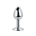 Toosh Silver Metal Butt Plug Small (Clear Stone) – Smooth Small Butt Plug Default Title > Anal Range > Jewel Butt Plugs