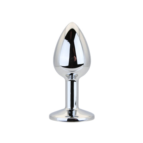 Toosh Silver Metal Butt Plug Small (Clear Stone) – Smooth Small Butt Plug Default Title > Anal Range > Jewel Butt Plugs