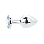 Toosh Silver Medium Metal Butt Plug with Clear Stone Base > Anal Range > Jewel Butt Plugs