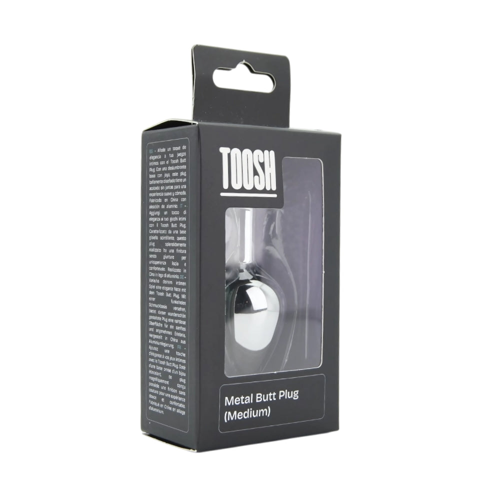 Toosh Silver Medium Metal Butt Plug with Clear Stone Base > Anal Range > Jewel Butt Plugs