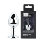 Toosh Silver Medium Metal Butt Plug with Clear Stone Base > Anal Range > Jewel Butt Plugs