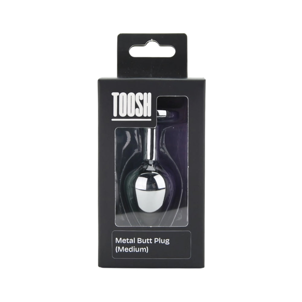Toosh Silver Medium Metal Butt Plug with Clear Stone Base > Anal Range > Jewel Butt Plugs