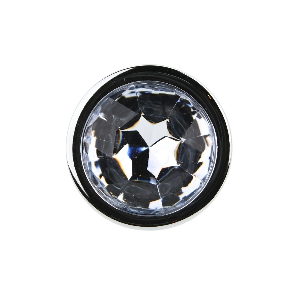 Toosh Silver Medium Metal Butt Plug with Clear Stone Base > Anal Range > Jewel Butt Plugs