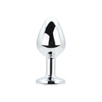 Toosh Silver Medium Metal Butt Plug with Clear Stone Base > Anal Range > Jewel Butt Plugs