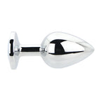 Toosh Silver Large Metal Butt Plug with Clear Stone Jewel > Anal Range > Jewel Butt Plugs