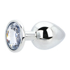 Toosh Silver Large Metal Butt Plug with Clear Stone Jewel > Anal Range > Jewel Butt Plugs
