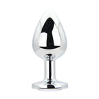 Toosh Silver Large Metal Butt Plug with Clear Stone Jewel Default Title > Anal Range > Jewel Butt Plugs