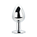 Toosh Round Gem Metal Butt Plug – Gold or Silver Finish with Jewelled Base (Small, Medium, Large) > Anal Range > Jewel Butt Plugs
