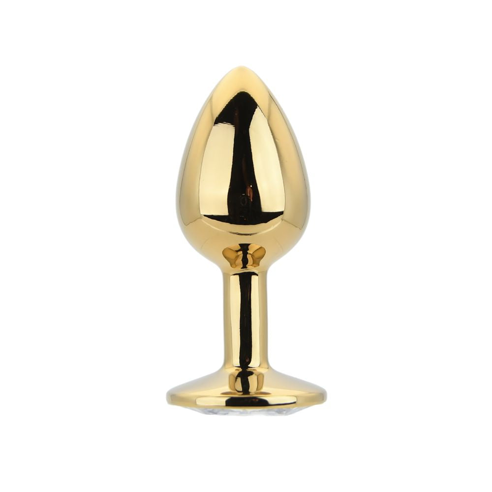 Toosh Gold 2.8 Inch Small Clear Stone – Metal Butt Plug Default Title > Anal Range > Jewel Butt Plugs