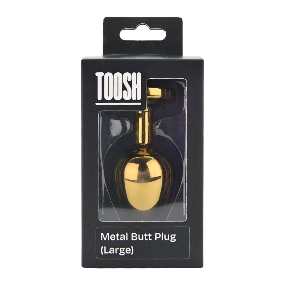 Toosh Gold 3.75 Inch Metal Butt Plug Large (Clear Stone) – Jewel-Accented Butt Plug > Anal Range > Jewel Butt Plugs