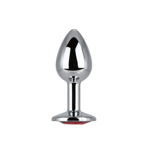 Toosh Silver Small Metal Butt Plug (Red Stone) – Jewel-Embellished Butt Plug Default Title > Anal Range > Jewel Butt Plugs