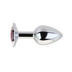 Toosh Silver Small Metal Butt Plug (Red Stone) – Jewel-Embellished Butt Plug > Anal Range > Jewel Butt Plugs