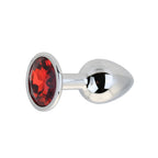 Toosh Silver Small Metal Butt Plug (Red Stone) – Jewel-Embellished Butt Plug > Anal Range > Jewel Butt Plugs