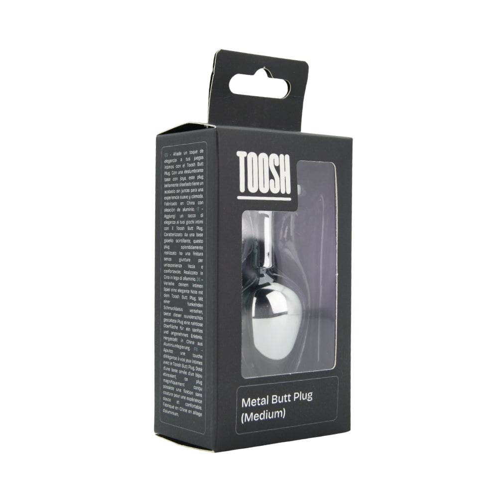 Toosh Silver 3.2 Inch Medium Metal Butt Plug (Red Stone) – Smooth Temperature Play Butt Plug > Anal Range > Jewel Butt Plugs