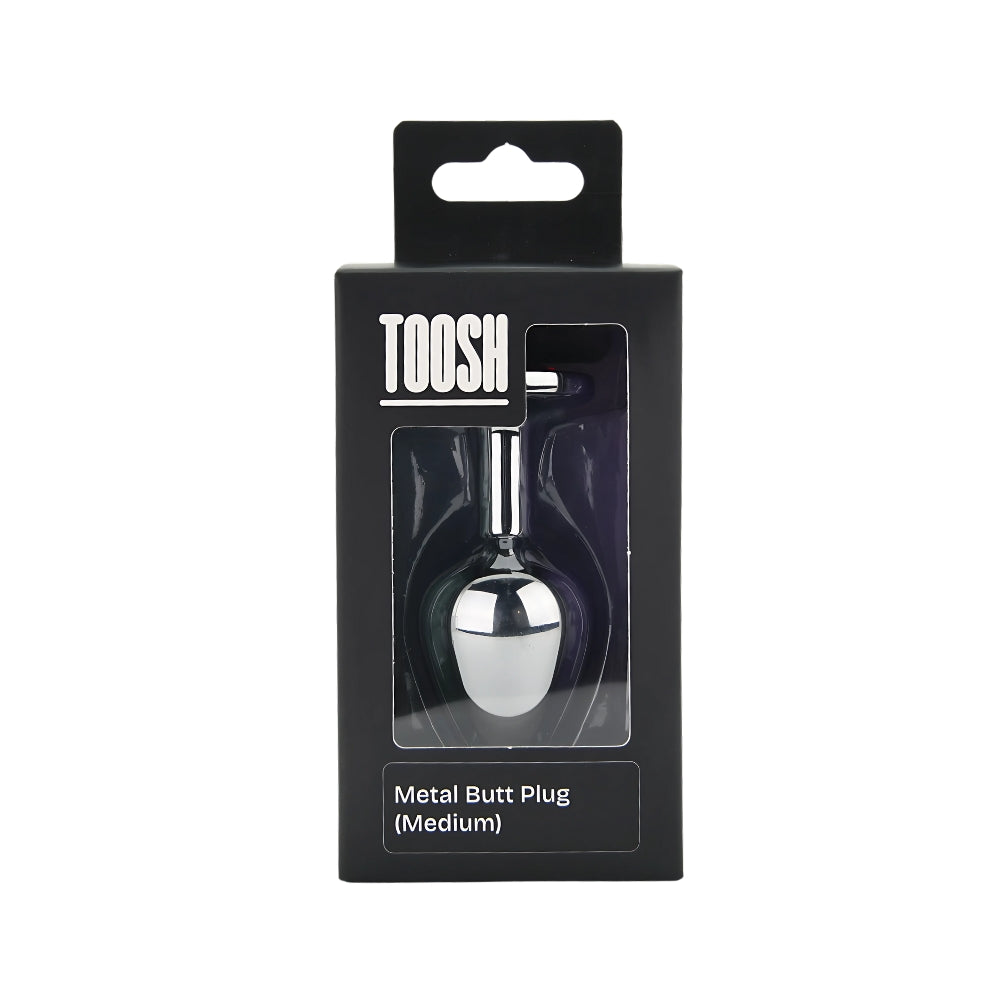 Toosh Silver 3.2 Inch Medium Metal Butt Plug (Red Stone) – Smooth Temperature Play Butt Plug > Anal Range > Jewel Butt Plugs