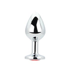 Toosh Silver 3.2 Inch Medium Metal Butt Plug (Red Stone) – Smooth Temperature Play Butt Plug Default Title > Anal Range > Jewel Butt Plugs
