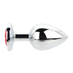 Toosh Silver Metal Butt Plug Large (Red Stone) – Smooth Large Butt Plug > Anal Range > Jewel Butt Plugs