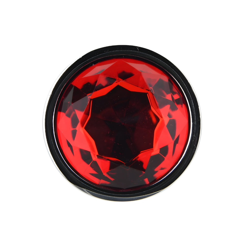 Toosh Silver 3.75 Inch Metal Butt Plug Large (Red Stone) – Smooth Large Butt Plug > Anal Range > Jewel Butt Plugs
