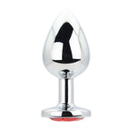 Toosh Silver Metal Butt Plug Large (Red Stone) – Smooth Large Butt Plug Default Title > Anal Range > Jewel Butt Plugs