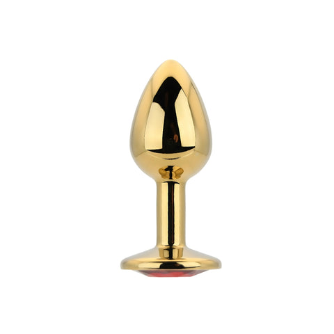 Toosh Gold Metal Butt Plug (Small, Red Stone) – Smooth Metal Butt Plug Default Title > Anal Range > Jewel Butt Plugs