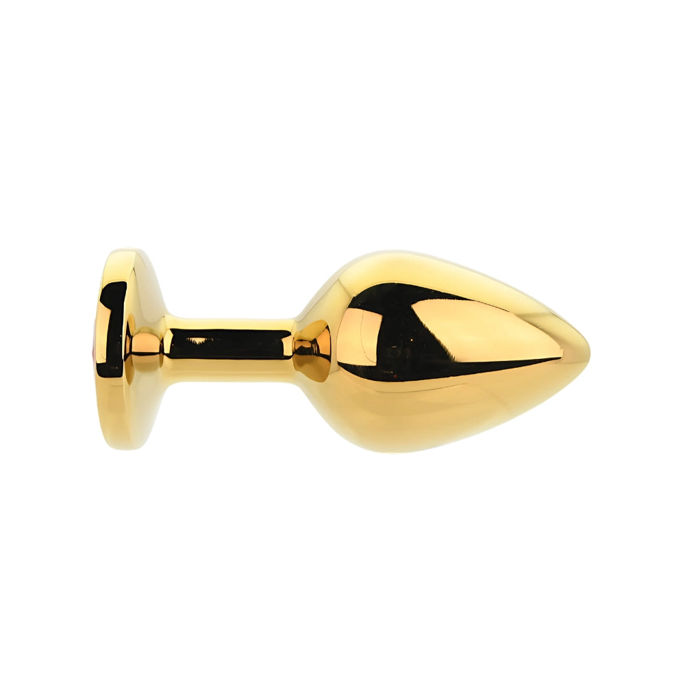 Toosh Gold 3.2 Inch Metal Butt Plug Medium (Red Stone) – Medium Metal Butt Plug > Anal Range > Jewel Butt Plugs