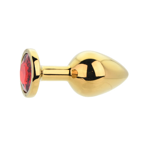 Toosh Gold Metal Butt Plug Medium (Red Stone) – Medium Metal Butt Plug > Anal Range > Jewel Butt Plugs