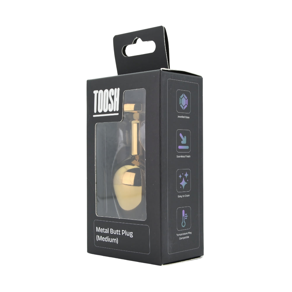 Toosh Gold 3.2 Inch Metal Butt Plug Medium (Red Stone) – Medium Metal Butt Plug > Anal Range > Jewel Butt Plugs
