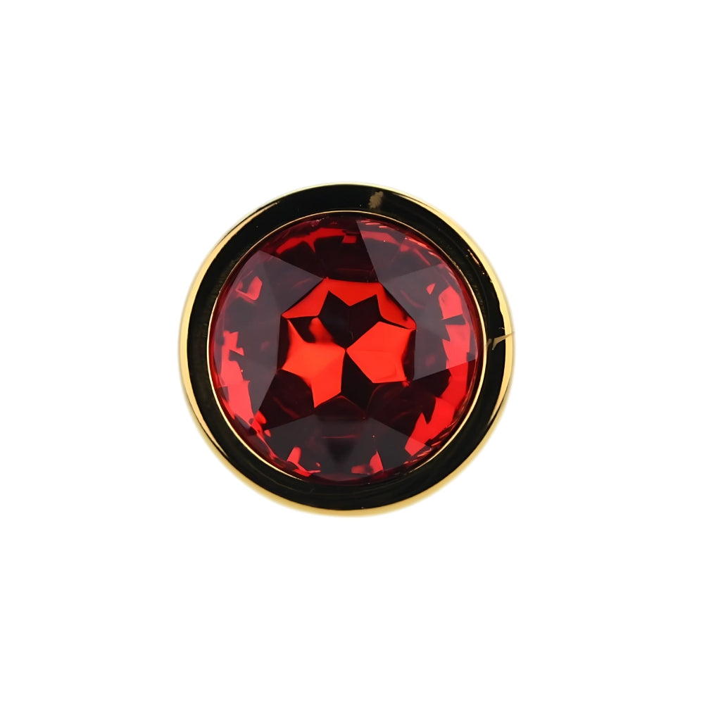 Toosh Gold 3.2 Inch Metal Butt Plug Medium (Red Stone) – Medium Metal Butt Plug > Anal Range > Jewel Butt Plugs