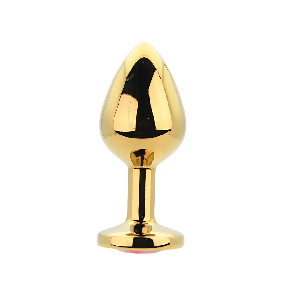 Toosh Gold 3.2 Inch Metal Butt Plug Medium (Red Stone) – Medium Metal Butt Plug Default Title > Anal Range > Jewel Butt Plugs