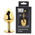Toosh Round Gem Metal Butt Plug – Gold or Silver Finish with Jewelled Base (Small, Medium, Large) > Anal Range > Jewel Butt Plugs