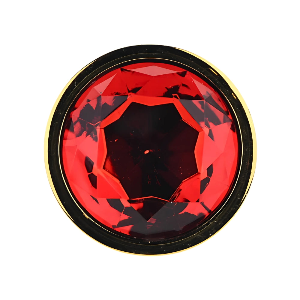 Toosh Gold 3.75 Inch Metal Butt Plug Large Red Stone – Jewelled Large Butt Plug > Anal Range > Jewel Butt Plugs