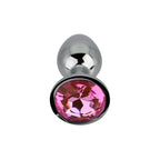 Toosh Silver Metal Butt Plug Small (Pink Stone) – Smooth Beginners Butt Plug > Anal Range > Jewel Butt Plugs