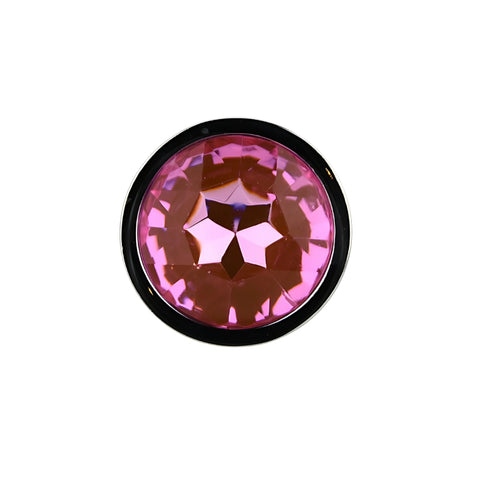 Toosh Silver Metal Butt Plug Small (Pink Stone) – Smooth Beginners Butt Plug > Anal Range > Jewel Butt Plugs