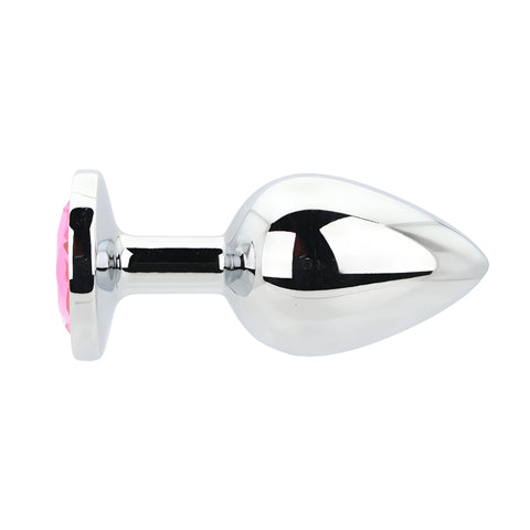 Toosh Silver Metal Butt Plug Large Pink Stone – Jewelled Large Butt Plug > Anal Range > Jewel Butt Plugs