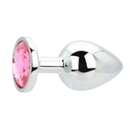 Toosh Silver Metal Butt Plug Large Pink Stone – Jewelled Large Butt Plug > Anal Range > Jewel Butt Plugs
