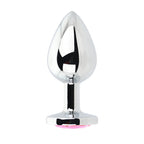 Toosh Silver Metal Butt Plug Large Pink Stone – Jewelled Large Butt Plug Default Title > Anal Range > Jewel Butt Plugs