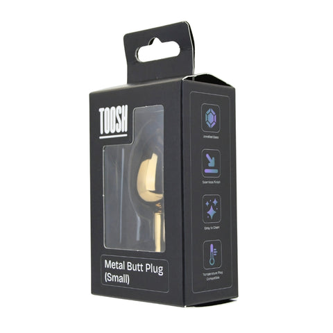 Toosh Gold Small Metal Butt Plug (Pink Stone) – Smooth Temperature Play Butt Plug > Anal Range > Jewel Butt Plugs