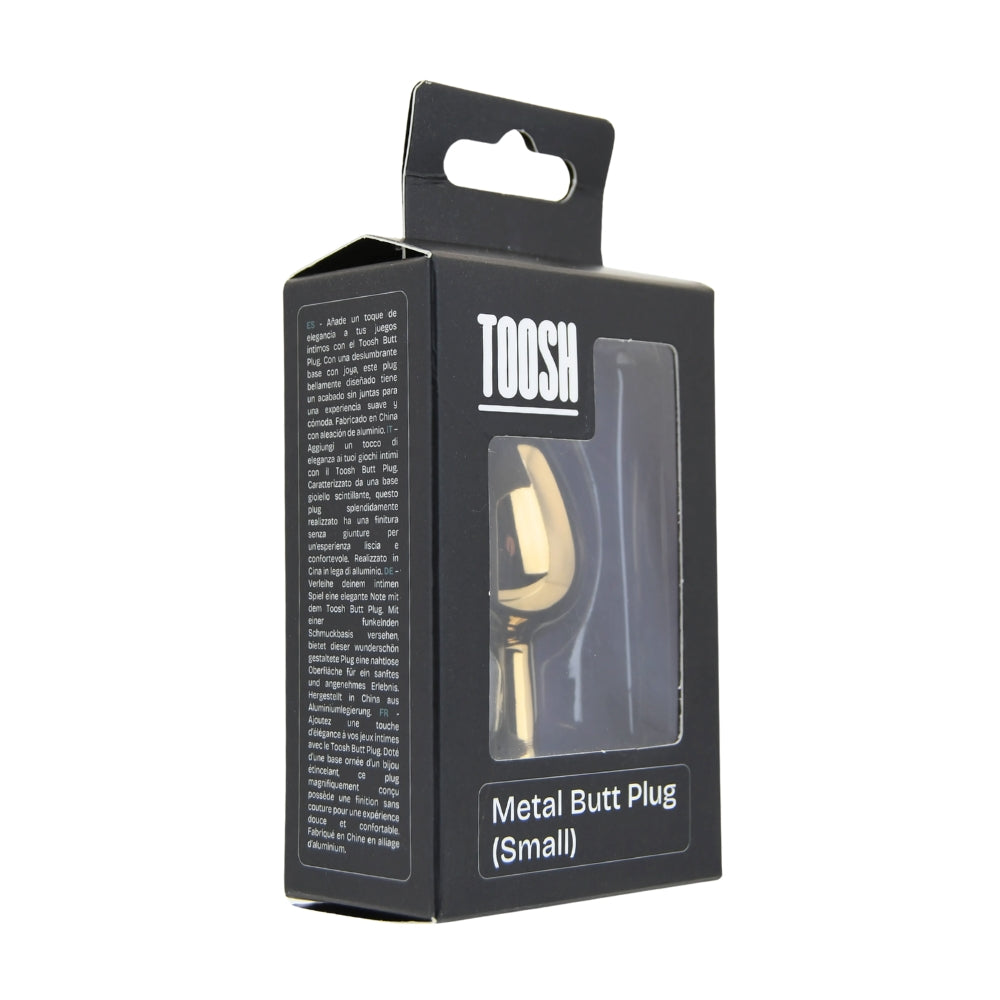 Toosh Gold 2.8 Inch Small Metal Butt Plug (Pink Stone) – Smooth Temperature Play Butt Plug > Anal Range > Jewel Butt Plugs