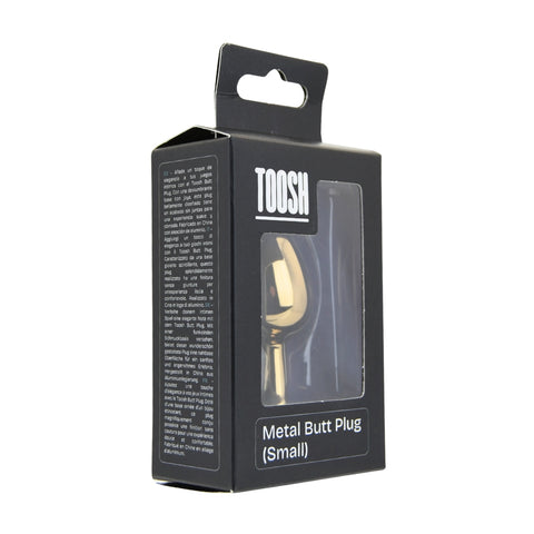 Toosh Gold Small Metal Butt Plug (Pink Stone) – Smooth Temperature Play Butt Plug > Anal Range > Jewel Butt Plugs