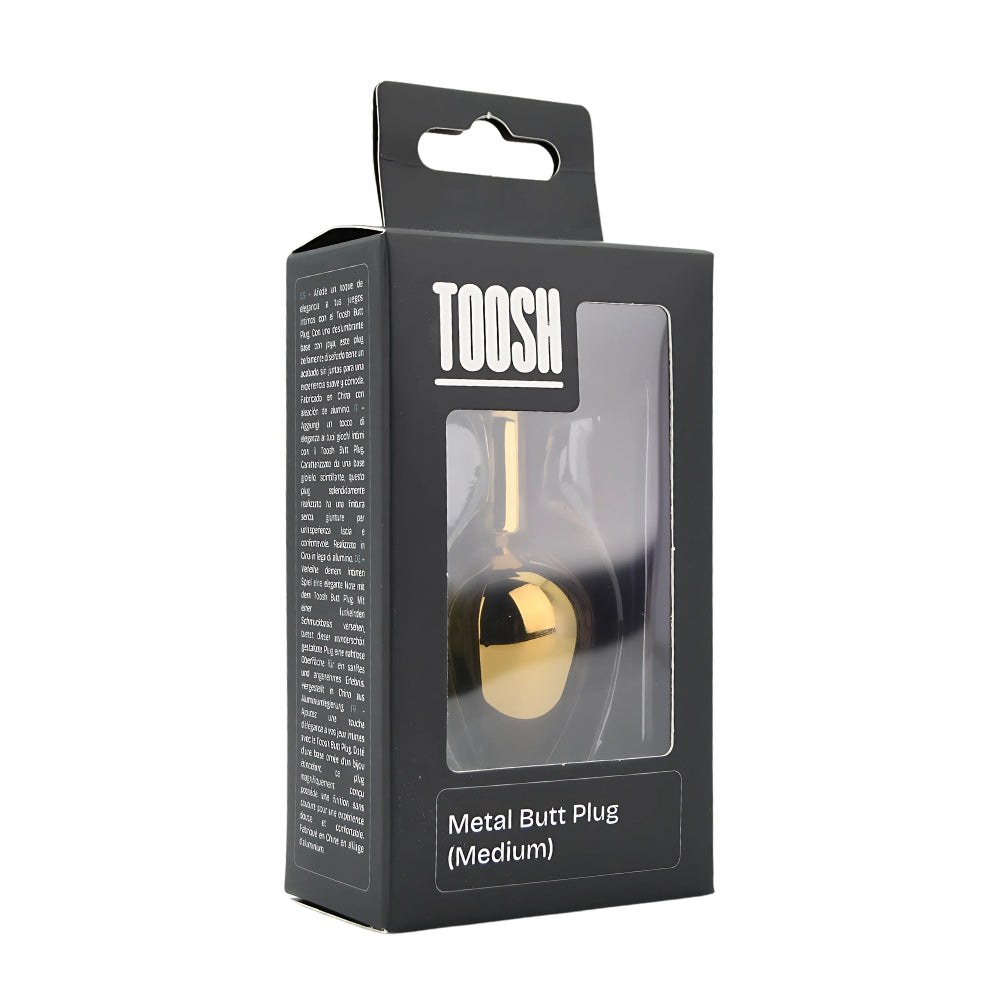 Toosh Gold 3.2 Inch Metal Butt Plug Medium (Pink Stone) – Medium Metal Butt Plug > Anal Range > Jewel Butt Plugs