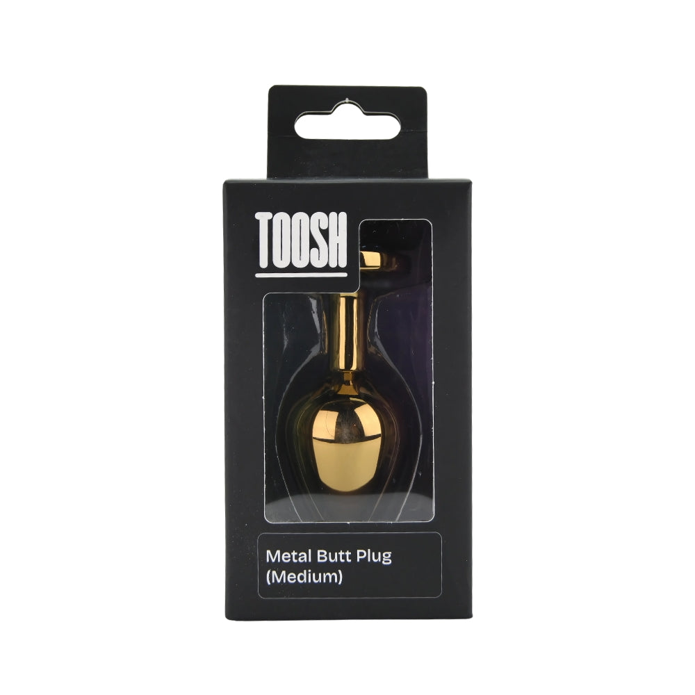 Toosh Gold 3.2 Inch Metal Butt Plug Medium (Pink Stone) – Medium Metal Butt Plug > Anal Range > Jewel Butt Plugs