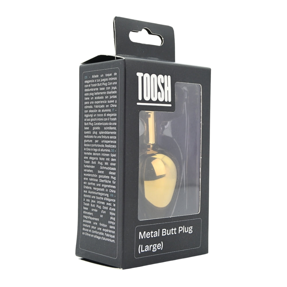 Toosh Gold 3.75 Inch Metal Butt Plug Large (Pink Stone) – Jewelled Large Butt Plug > Anal Range > Jewel Butt Plugs