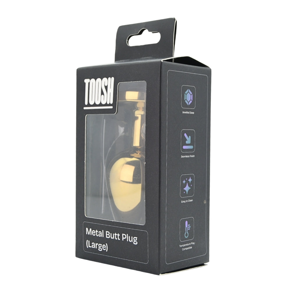 Toosh Gold 3.75 Inch Metal Butt Plug Large (Pink Stone) – Jewelled Large Butt Plug > Anal Range > Jewel Butt Plugs