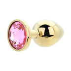 Toosh Round Gem Metal Butt Plug – Gold or Silver Finish with Jewelled Base (Small, Medium, Large) > Anal Range > Jewel Butt Plugs