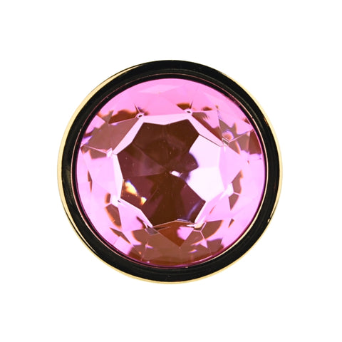 Toosh Gold Metal Butt Plug Large (Pink Stone) – Jewelled Large Butt Plug > Anal Range > Jewel Butt Plugs