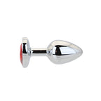 Toosh Heart Shaped Silver Small Butt Plug with Red Stone Jewel > Anal Range > Jewel Butt Plugs