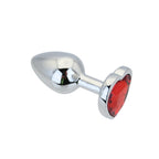 Toosh Heart Shaped Silver Small Butt Plug with Red Stone Jewel > Anal Range > Jewel Butt Plugs